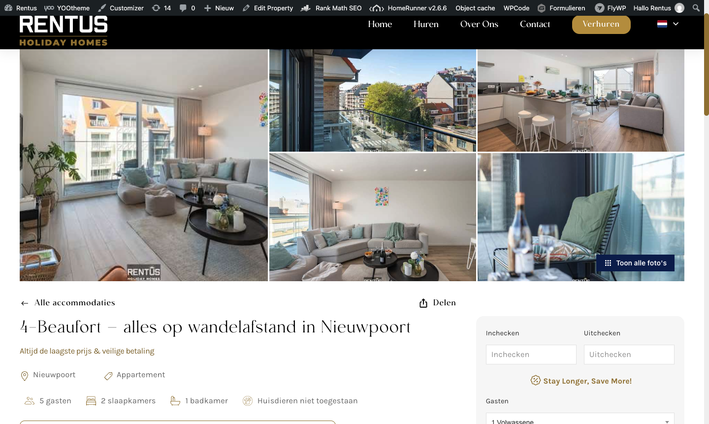 A property page gallery whose Show all photos button is navy with white text and square corners.